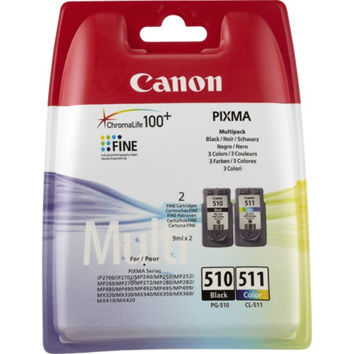 PG-510/CL-511 multi pack 2 ink cartridges blister with security