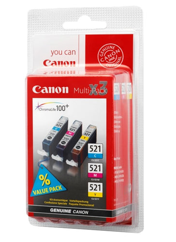 CLI-521 C/M/Y color ink multi pack blister with security