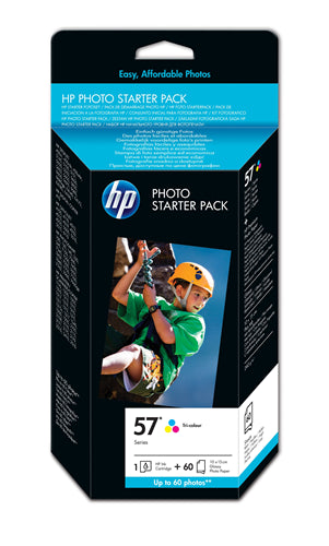 HP 57 Series Photo Starter Pack-60 sht/10 x 15 cm plus tab