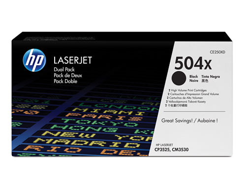 504X 2-pack High Yield Black Original LaserJet Toner Cartridges