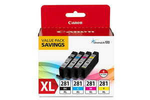 CLI-281 XL Black Cyan Magenta & Yellow 4 Ink Pack