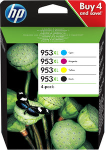 953XL 4-pack High Yield Black/Cyan/Magenta/Yellow Original Ink Cartridges