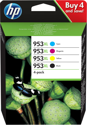 953XL 4-pack High Yield Black/Cyan/Magenta/Yellow Original Ink Cartridges