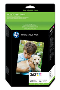 HP 363 Series Photo Value Pack-150 sheet/10 x 15 cm with Vivera Inks