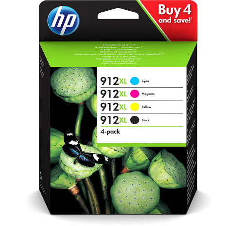 912XL 4-pack Black/Cyan/Magenta/Yellow Original Ink Cartridges