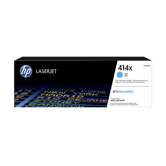 W2021X HP #414X  High Yield Cyan Original LaserJet Toner Car