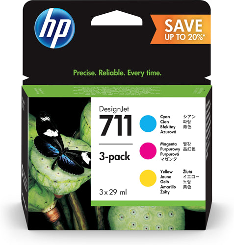 711 3-pack 29-ml Cyan/Magenta/Yellow Ink Cartridges