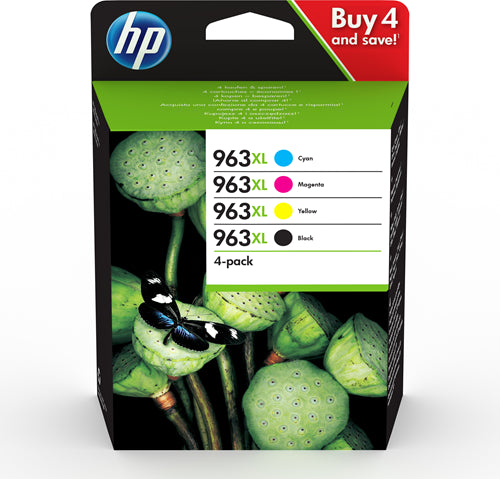 963XL 4-pack High Yield Black/Cyan/Magenta/Yellow Original Ink Cartridges