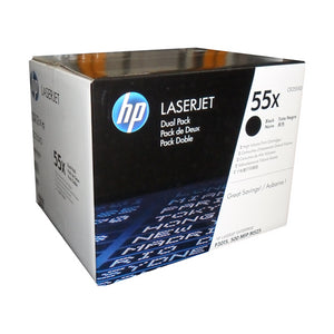 CE255XD HP #55X DUAL PACK BLACK PRINT CARTRIDGE FOR HP LASER