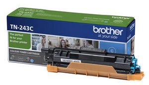 The Brother TN-243C Cyan Toner Cartridge. Prints up to 1000 pages.