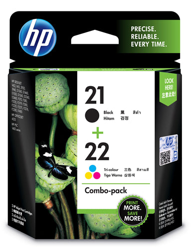 21 Black/22 Tri-color 2-pack Original Ink Cartridges